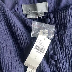 NEVER WORN TAGS ATTACHED Anthropologie Deep Blue Textured Dress XS
